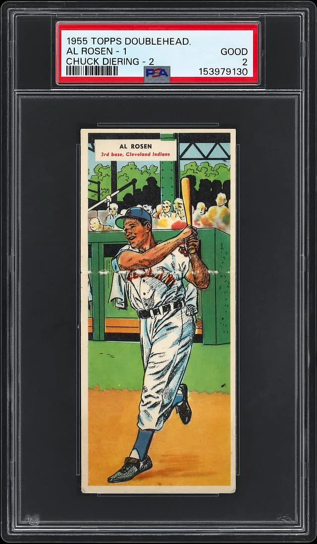 1955 Topps Chuck Diering - 2 Doubleheaders Al Rosen #1 card image