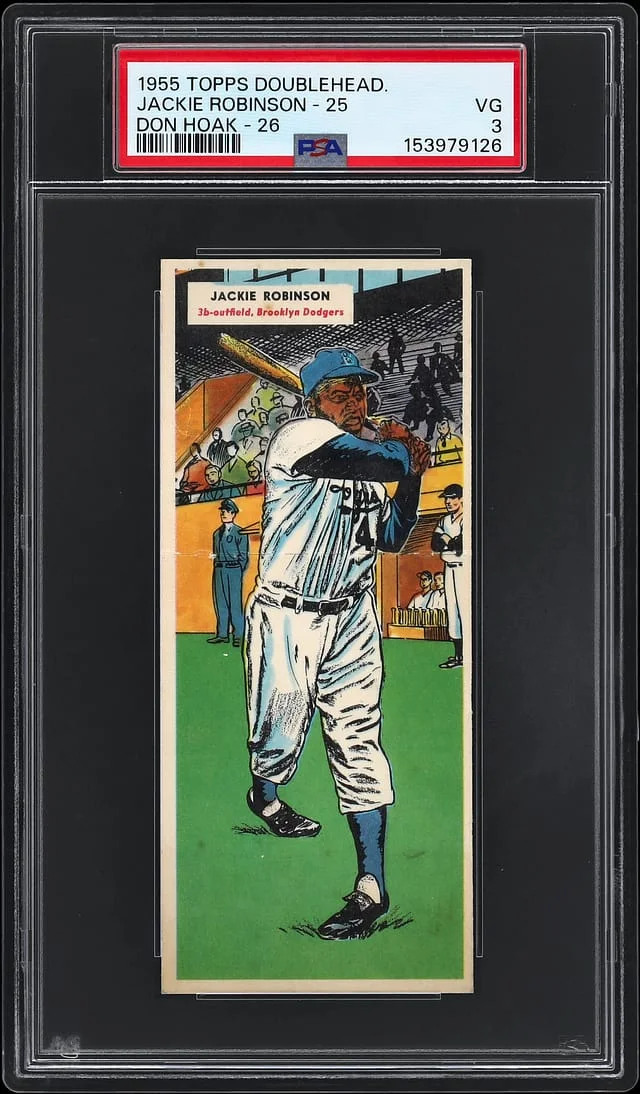 1955 Topps Don Hoak - 26 Doubleheaders Jackie Robinson #25 card image