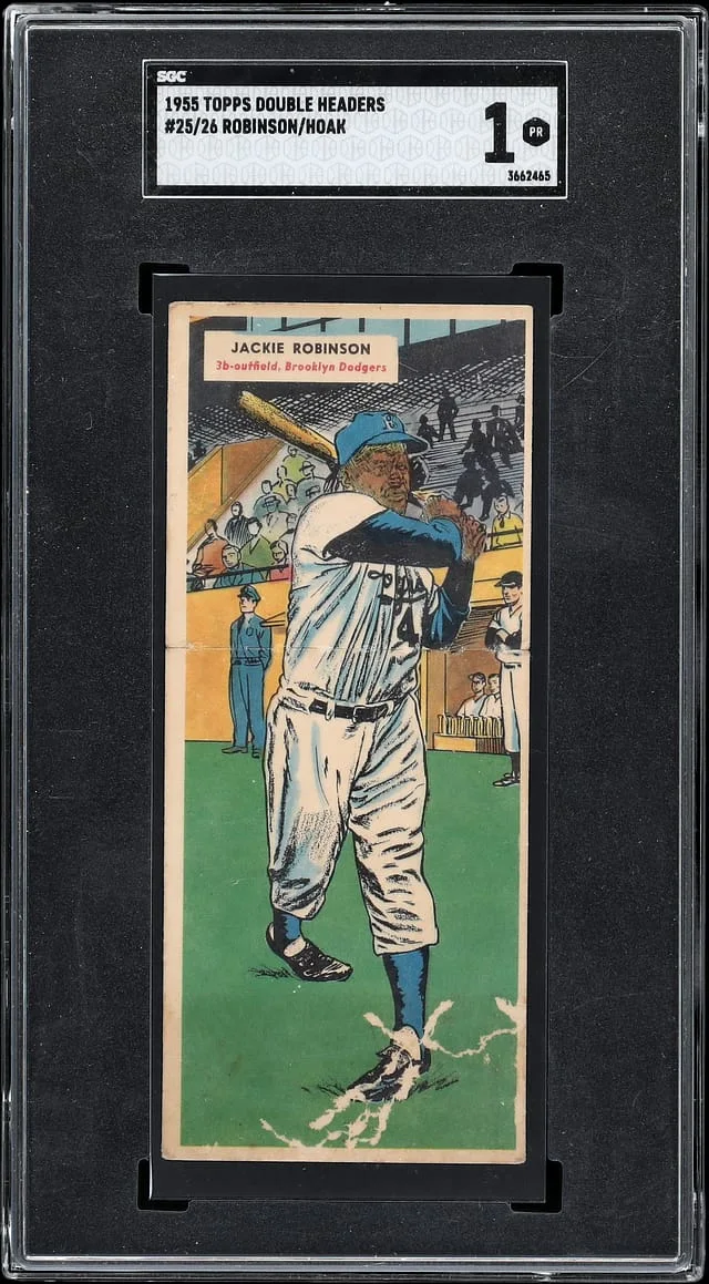 1955 Topps Double Headers Jackie Robinson/Don Hoak #no-number card image