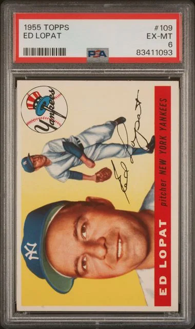 1955 Topps Ed Lopat #109 card image
