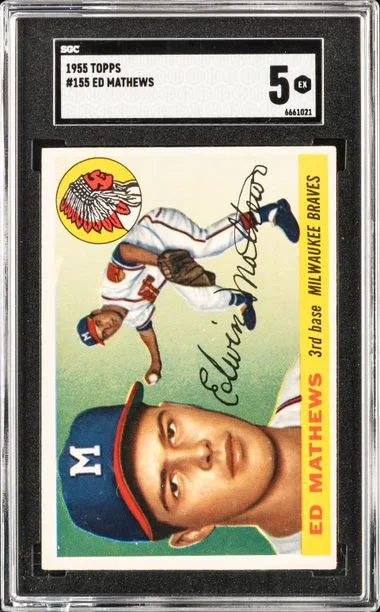 1955 Topps ED Mathews #155 card image