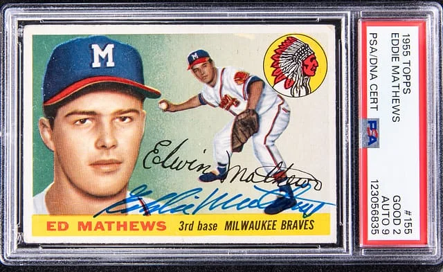 1955 Topps Eddie Mathews #155 card image