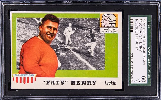 1955 Topps Fats Henry All American #100 card image