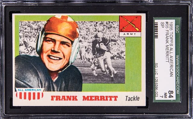1955 Topps Frank Merritt All-American #55 card image