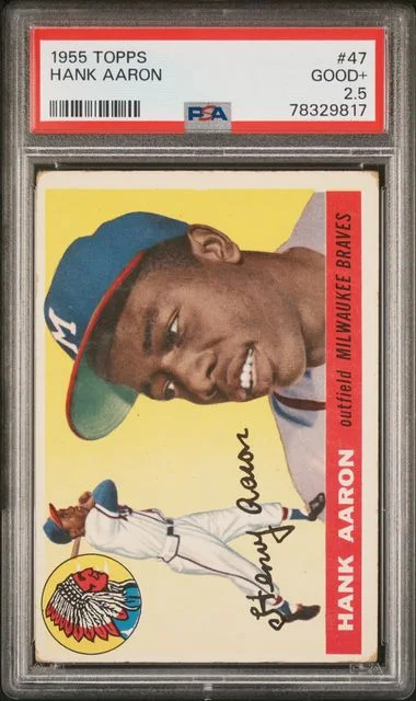 1955 Topps Hank Aaron #47 card image