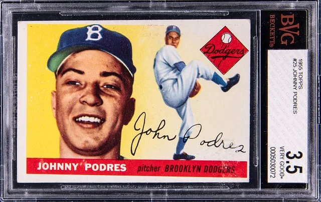 1955 Topps Johnny Podres #25 card image