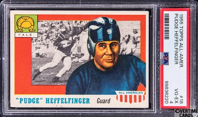1955 Topps Pudge Heffelfinger All American #18 card image