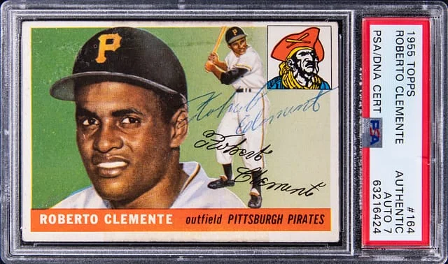 1955 Topps Signed Roberto Clemente #164 card image