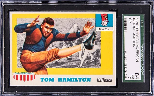 1955 Topps Tom Hamilton All American #9 card image