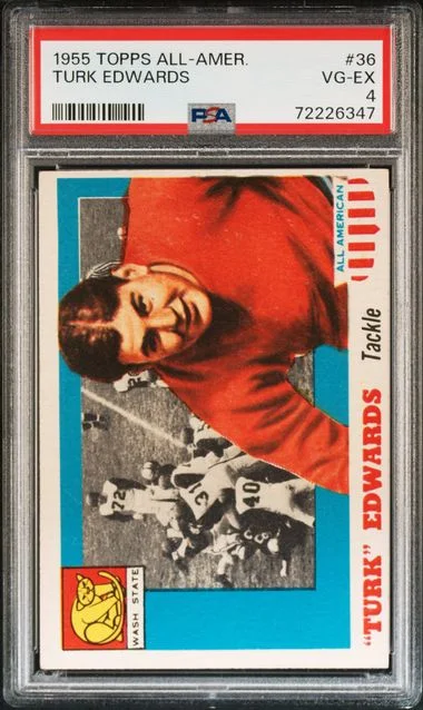 1955 Topps Turk Edwards All-Amer. #36 card image