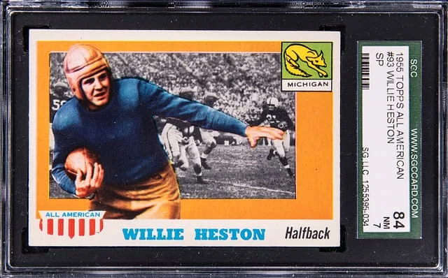 1955 Topps Willie Heston All American #93 card image
