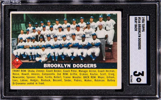 1956 Topps Brooklyn Dodgers #166 card image