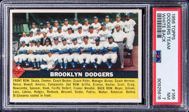 1956 Topps Brooklyn Dodgers Team #166 card image