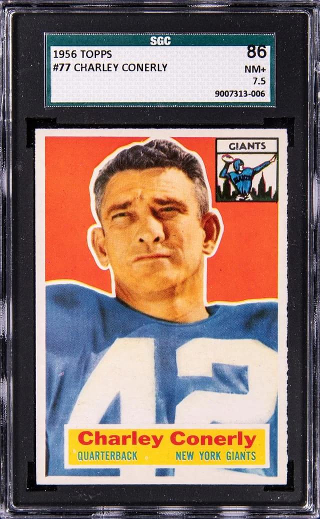 1956 Topps Charley Conerly #77 card image