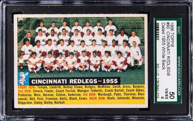 1956 Topps Cincinnati Redlegs, Dated 1955 #90 card image