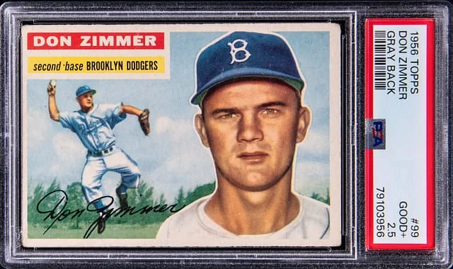 1956 Topps Don Zimmer Gray Back #99 card image