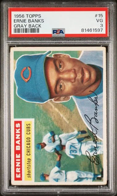 1956 Topps Ernie Banks #15 card image