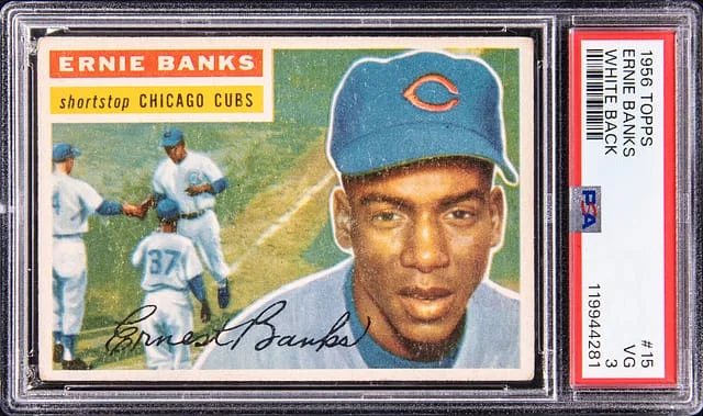 1956 Topps Ernie Banks White Back #no-number card image