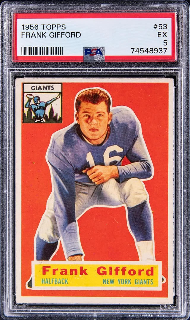 1956 Topps Frank Gifford #53 card image