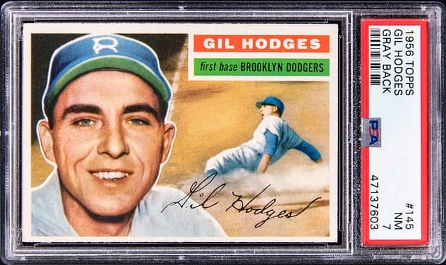 1956 Topps Gil Hodges (Gray Back) #145 card image