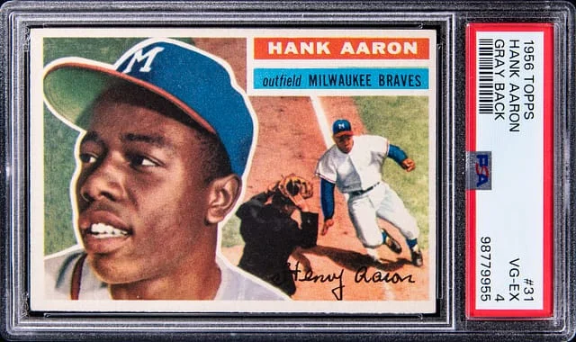 1956 Topps Hank Aaron (Gray Back) #31 card image