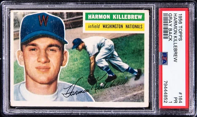 1956 Topps Harmon Killebrew Gray Back #164 card image