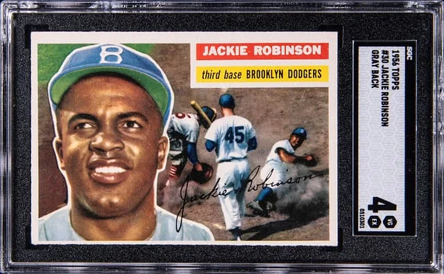 1956 Topps Jackie Robinson (Gray Back) #30 card image