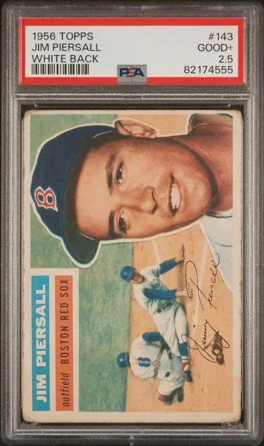 1956 Topps Jim Piersall Gray Back #143 card image