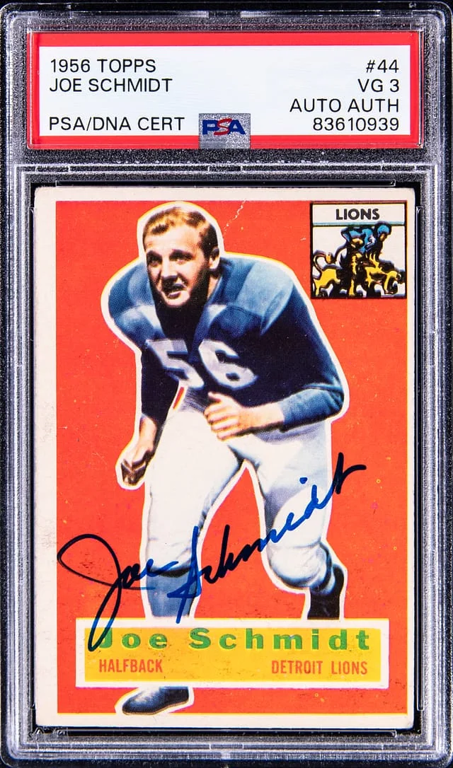 1956 Topps Joe Schmidt #44 card image