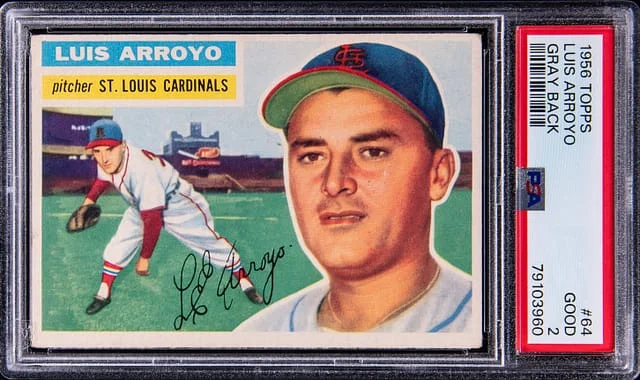 1956 Topps Luis Arroyo Gray Back #64 card image