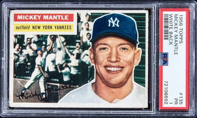 1956 Topps Mickey Mantle Gray Back #135 card image