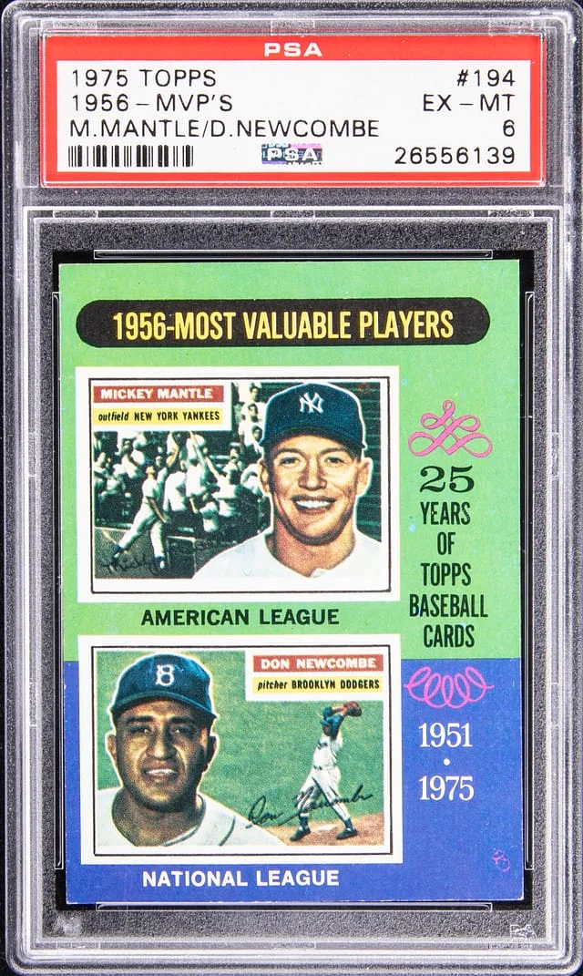 1956 Topps Mickey Mantle/Don Newcombe 1956 MVP #194 card image
