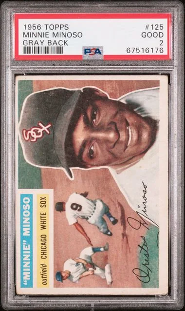 1956 Topps Minnie Minoso Gray Back #125 card image