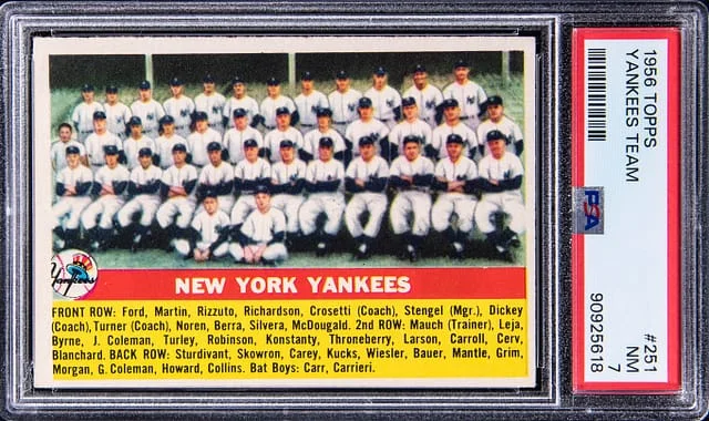 1956 Topps New York Yankees Team #251 card image