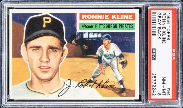 1956 Topps Ronnie Kline Gray Back #94 card image