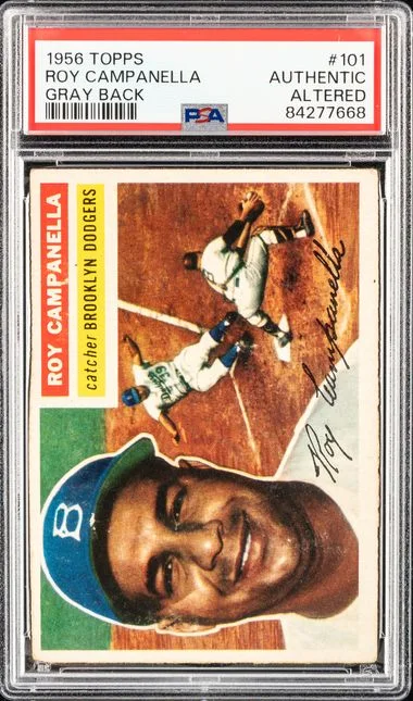 1956 Topps Roy Campanella Gray Back #101 card image