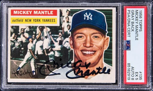 1956 Topps Signed Mickey Mantle #135 card image