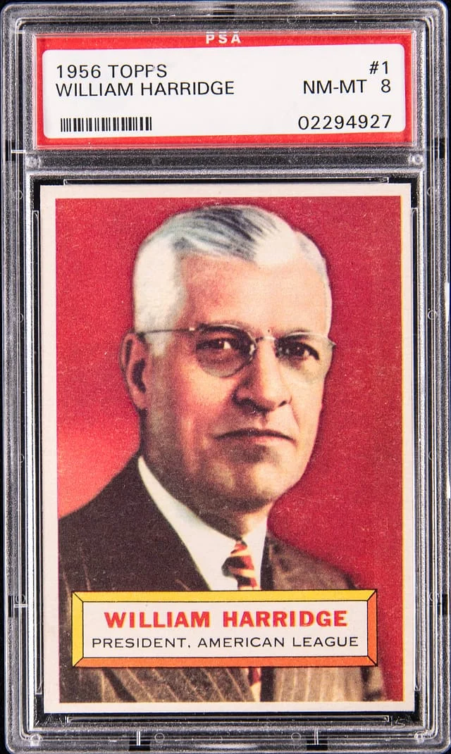 1956 Topps William Harridge #1 card image
