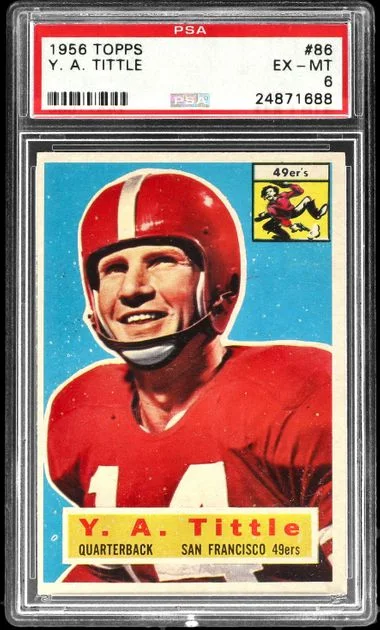 1956 Topps Y. A. Tittle #86 card image