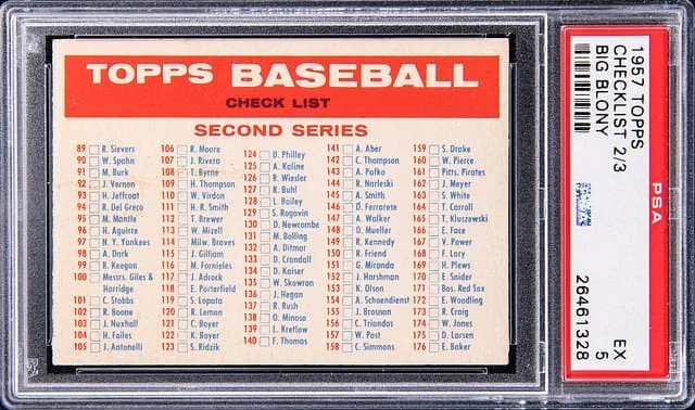 1957 Topps 2/3, Big Blony Checklist #no-number card image