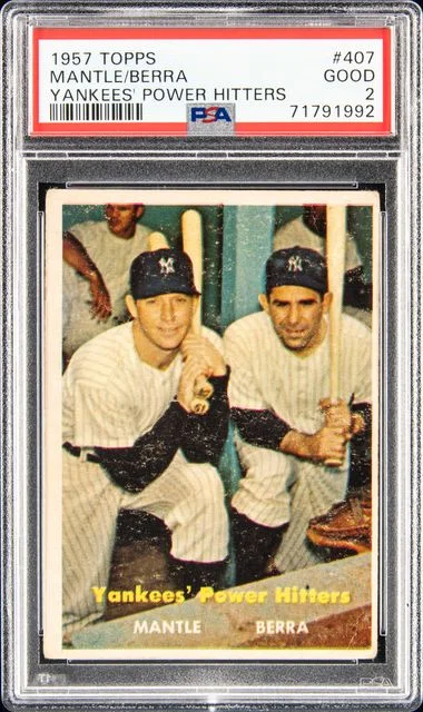 1957 Topps Berra/Mantle #407 card image