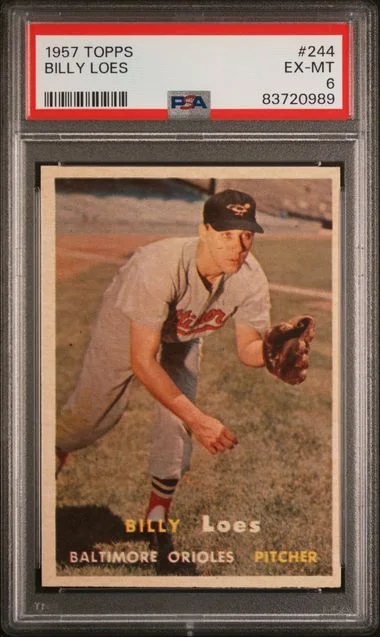 1957 Topps Billy Loes #244 card image
