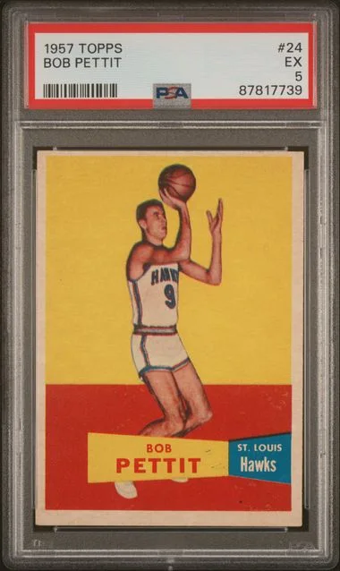 1957 Topps Bob Pettit #24 card image