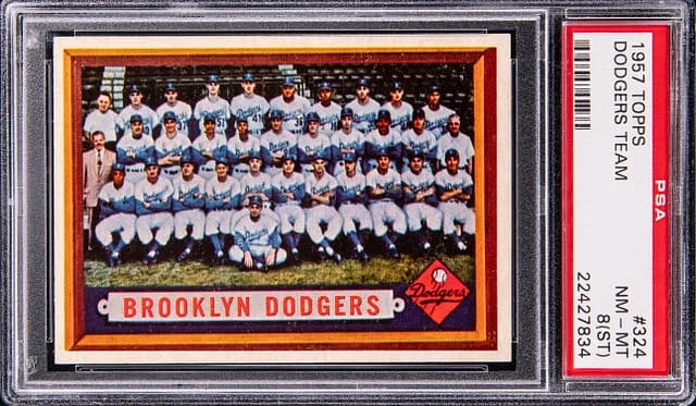 1957 Topps Dodgers Team #324 card image