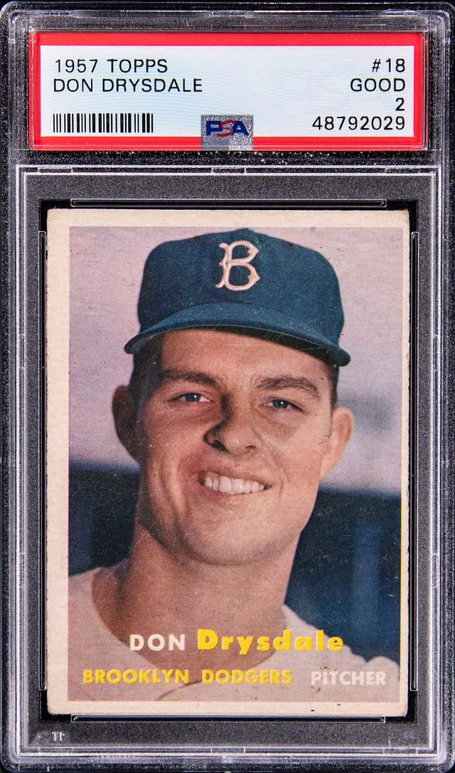 1957 Topps Don Drysdale #18 card image