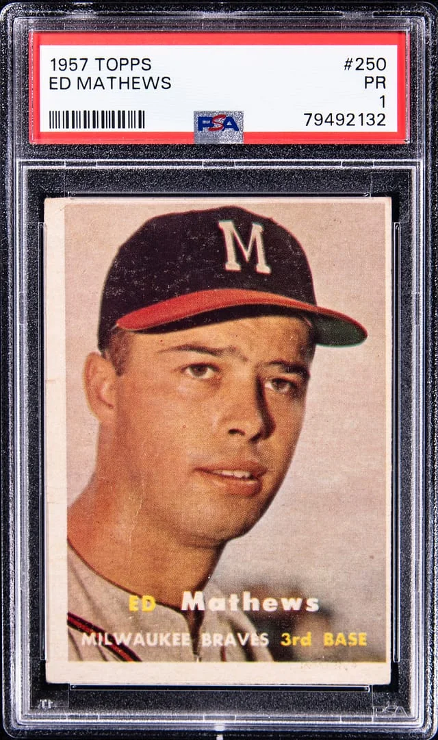 1957 Topps Eddie Mathews #250 card image
