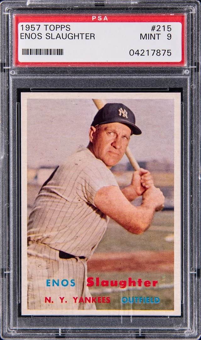 1957 Topps Enos Slaughter #215 card image