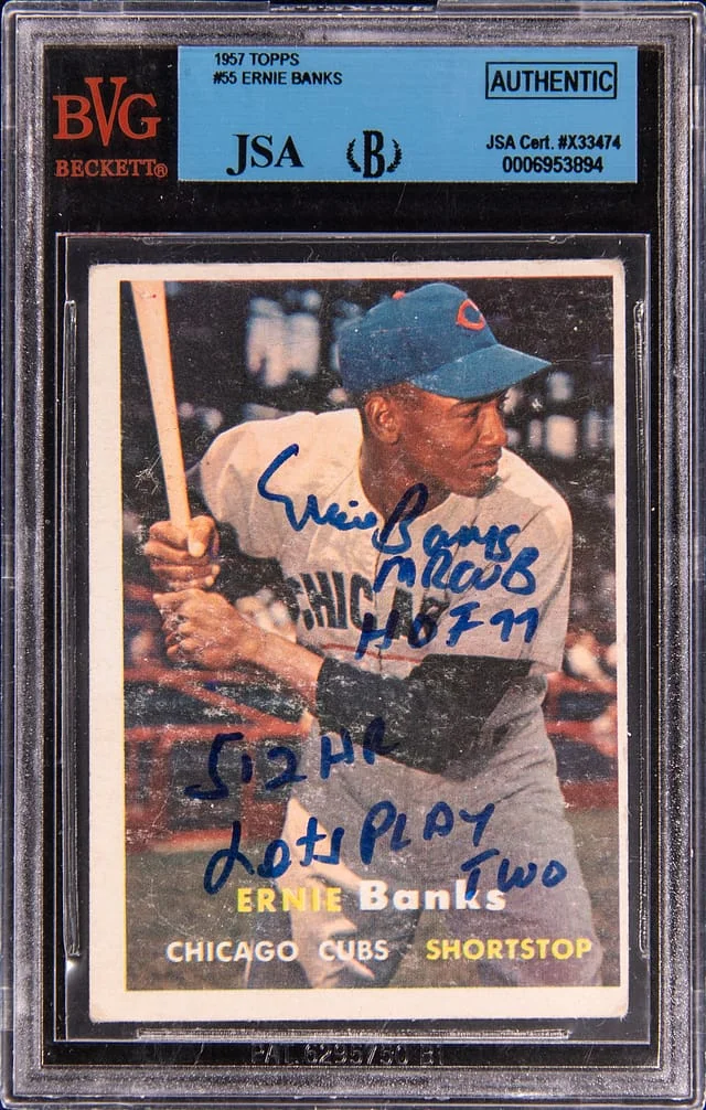 1957 Topps Ernie Banks #55 card image