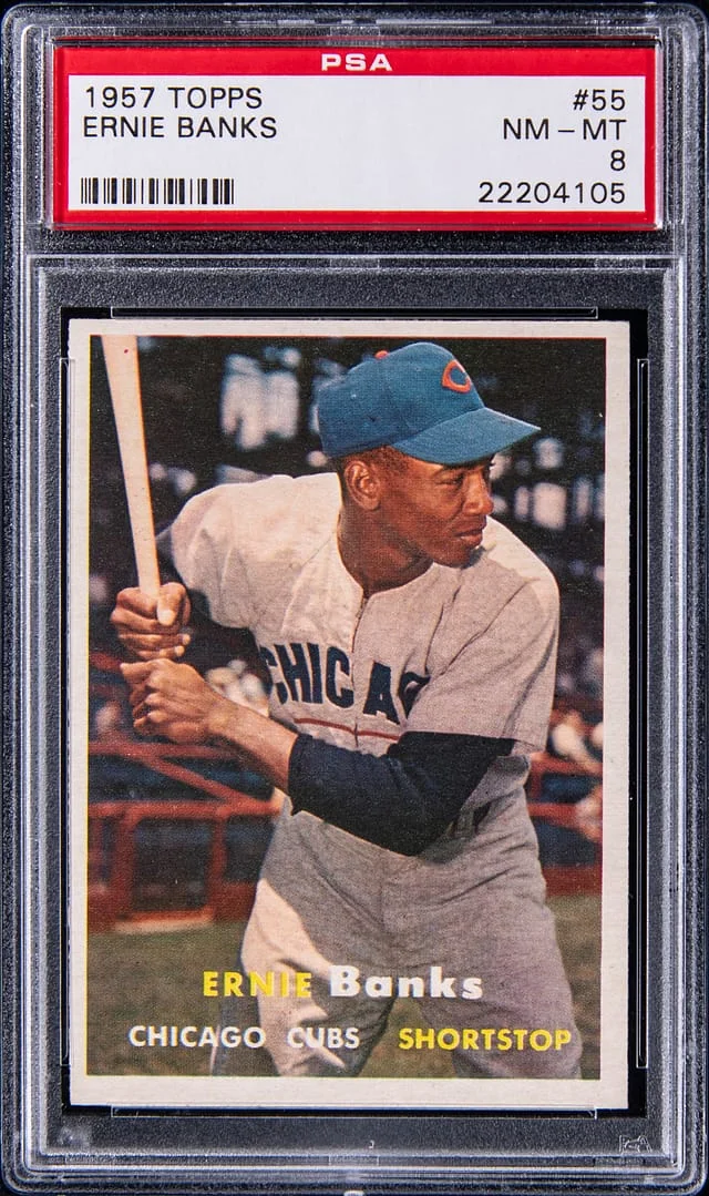 1957 Topps Ernie Banks #65 card image