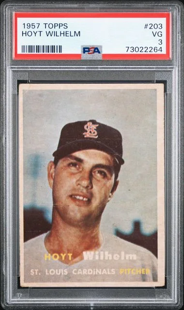1957 Topps Hoyt Wilhelm #203 card image